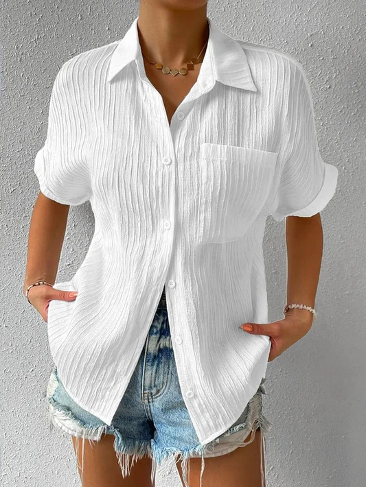 Chemise boutonnée décontractée col ample