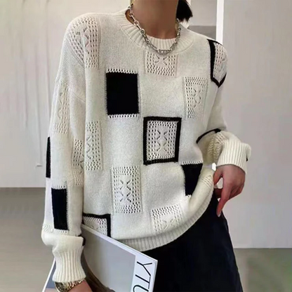 Pull col rond imprimé