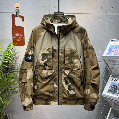 Veste coupe-vent à capuche camouflage homme – Ruben