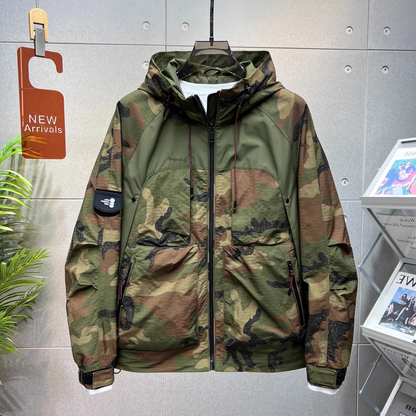 Veste coupe-vent à capuche camouflage homme – Ruben
