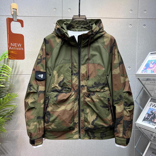 Veste coupe-vent à capuche camouflage homme – Ruben