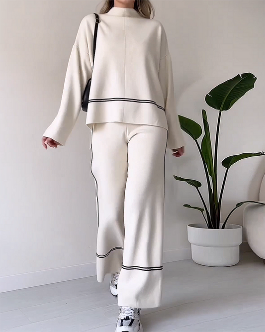 Ensemble haut et pantalon imprimé col rond femme – Hellen