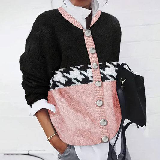 Top en maille imprimé manches longues femme – Pamela