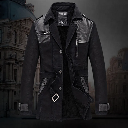 Trench-coat long ceinturé isolé homme