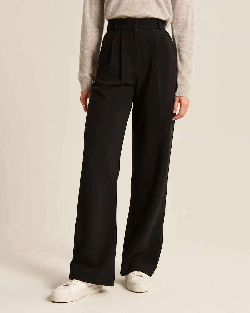 Pantalon tailleur jambe large femme – Michelle
