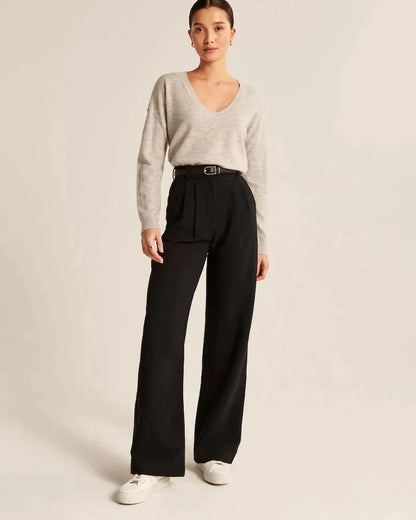 Pantalon tailleur jambe large femme – Michelle
