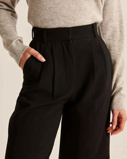 Pantalon tailleur jambe large femme – Michelle