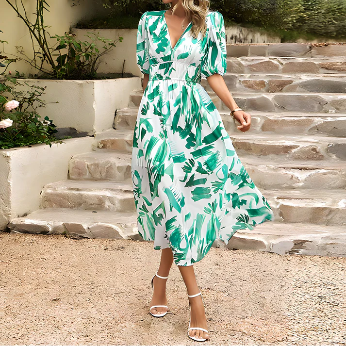 Robe asymétrique imprimée à nouer femme