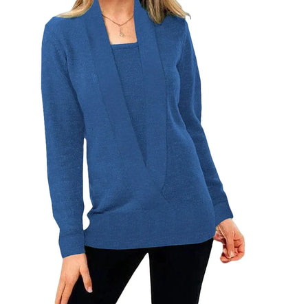 Pull croisé en maille uni femme – Wendy