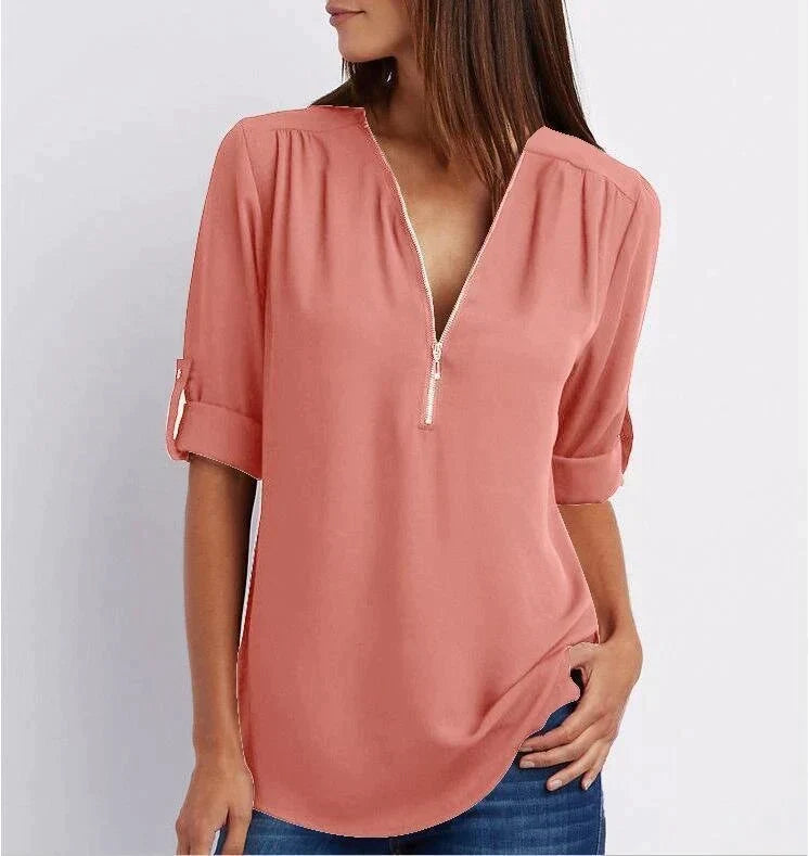 Chemisier ample manches 3/4 grande taille femme – Marta
