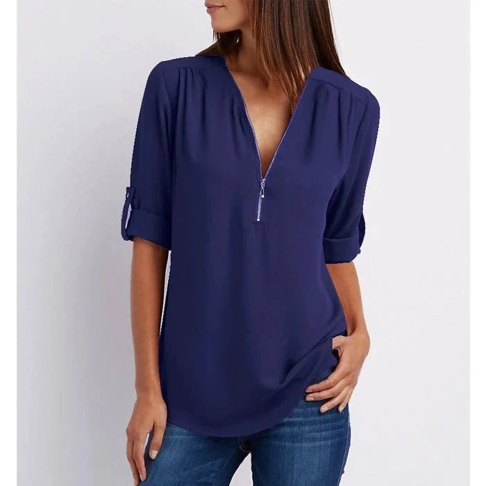 Chemisier ample manches 3/4 grande taille femme – Marta