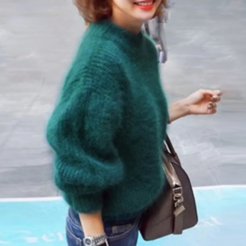 Pull ample en maille angora vintage femme – Taylor