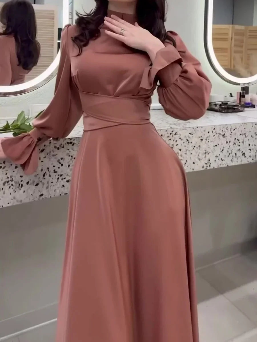 Robe longue élégante à manches femme – Sara