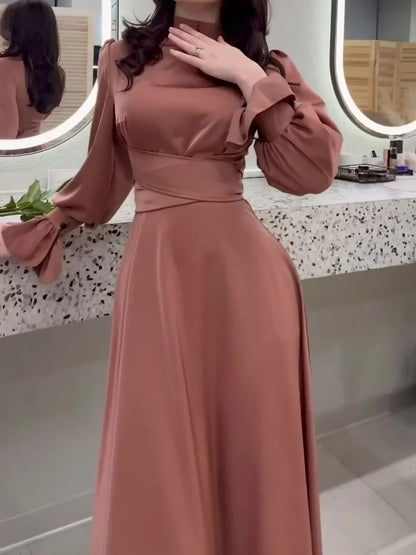 Robe longue élégante à manches femme – Sara