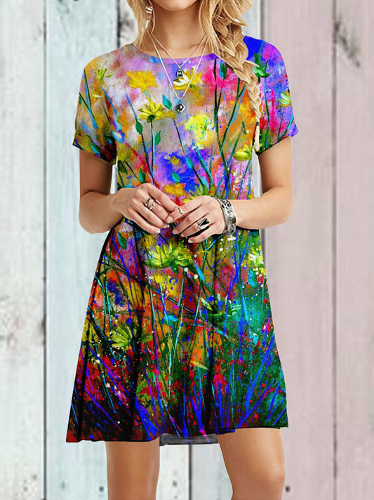 T-shirt manches longues motif art floral
