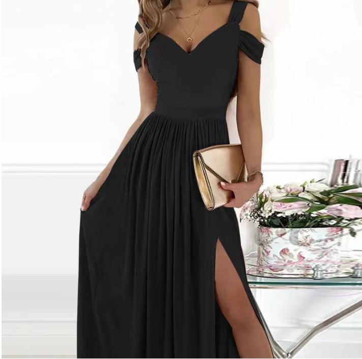 Robe longue à bretelles fines femme