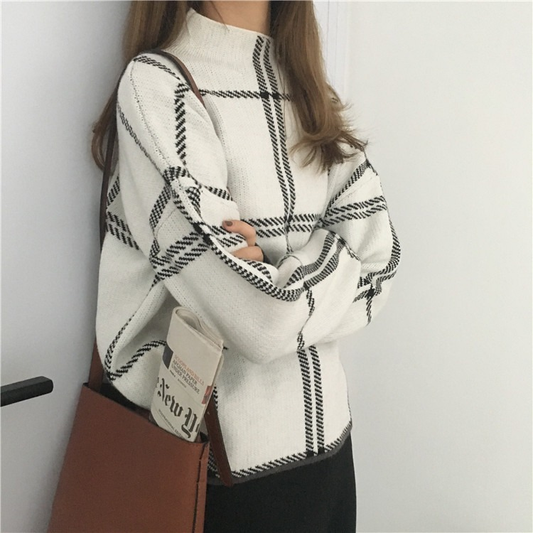 Pull rayé manches longues douillet femme – Elena