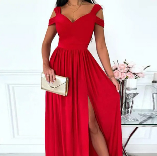Robe longue à bretelles fines femme