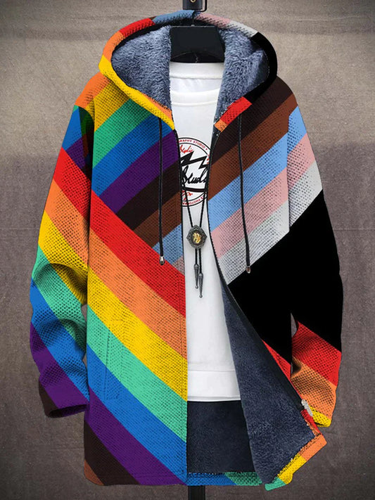 Cardigan polaire arc-en-ciel manches longues mixte – Samuel