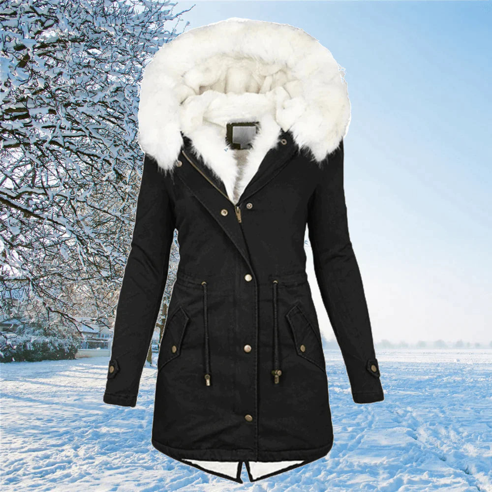 Parka oversize à capuche doublée fausse fourrure femme – Ariana