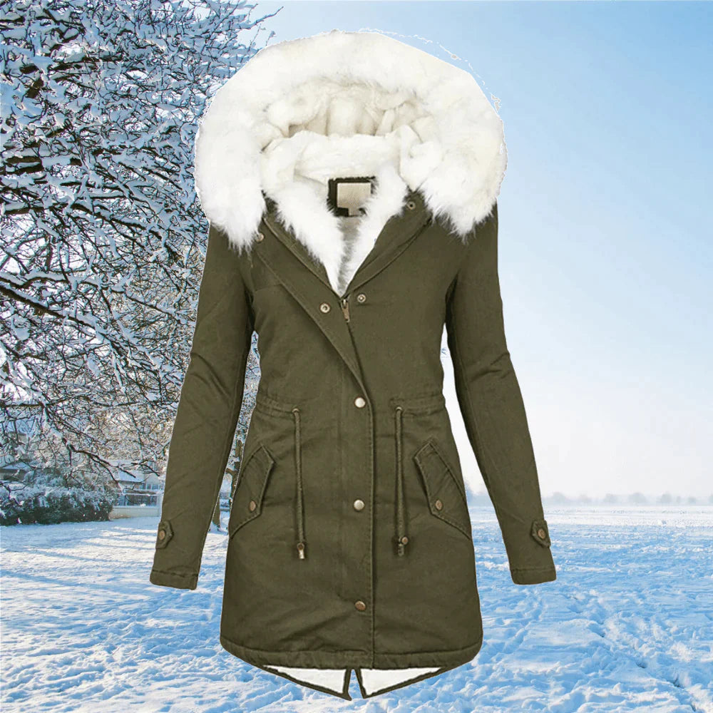 Parka oversize à capuche doublée fausse fourrure femme – Ariana