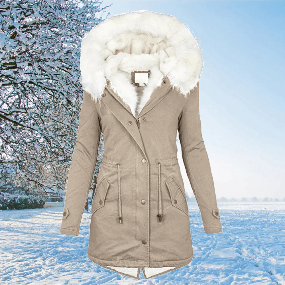 Parka oversize à capuche doublée fausse fourrure femme – Ariana