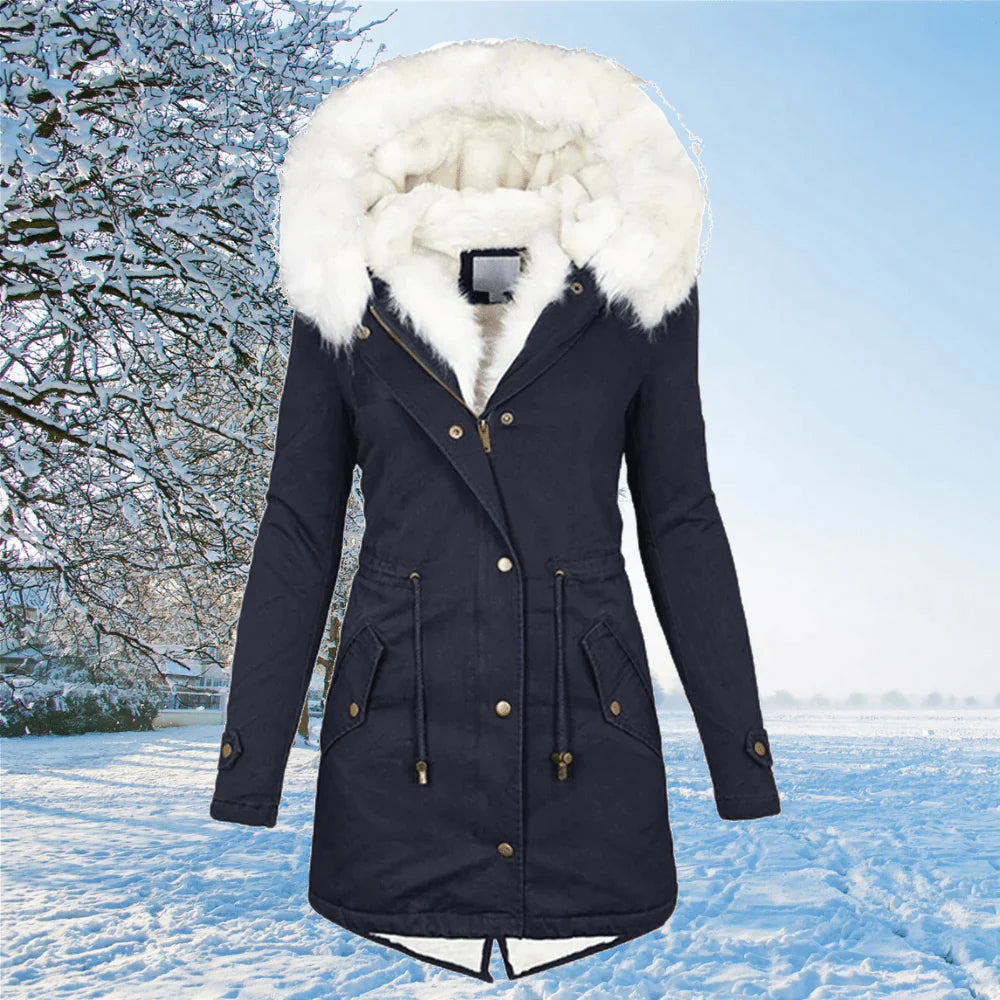 Parka oversize à capuche doublée fausse fourrure femme – Ariana