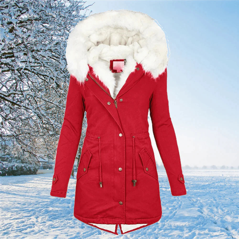 Parka oversize à capuche doublée fausse fourrure femme – Ariana