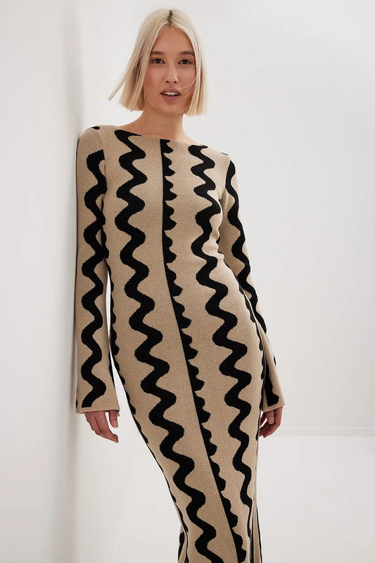 Evelyn™ | Robe longue en maille à manches larges