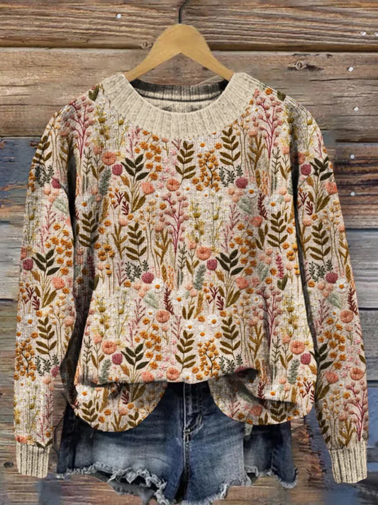 Pull brodé fleurs femme – Livia